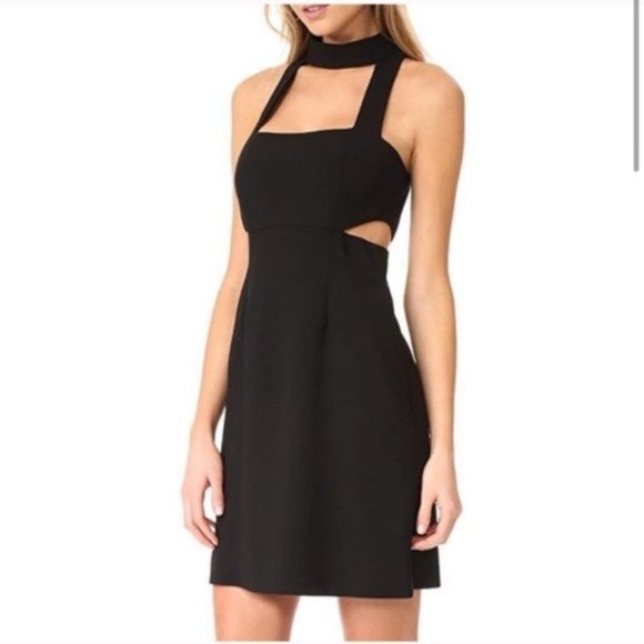 Jill Stuart 4 Caged Cutouts Mini Dress Black LBD - Picture 12 of 13